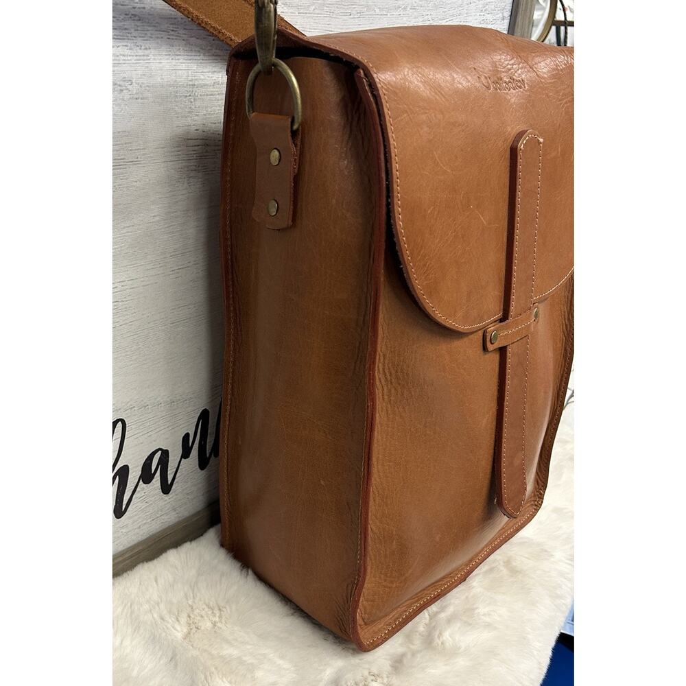 Balibetov Genuine Argentine Brown Leather Handcrafted Strap Crossbody Matera Bag - Picture 3 of 15
